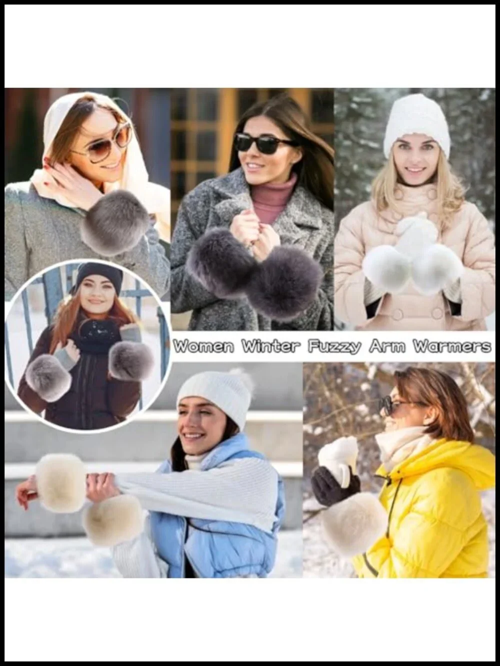 Faux Fur Wrist Cuff Arm Warmers Short Fluffy Wrist Cover Cozy Winter